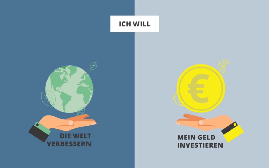 Die Hand hält eine Weltkugel und eine Euro-Münze - nachhaltig investieren und die Welt ein Stück besser machen