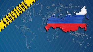 Sanktionen gegen den Russland-Ukraine-Krieg kurbeln die Inflation an - im Bild zu sehen Russland-Karte