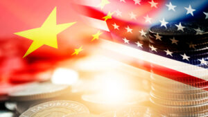 China und USA Flagge zu sehen: Entwicklung am Kapitalmarkt 
